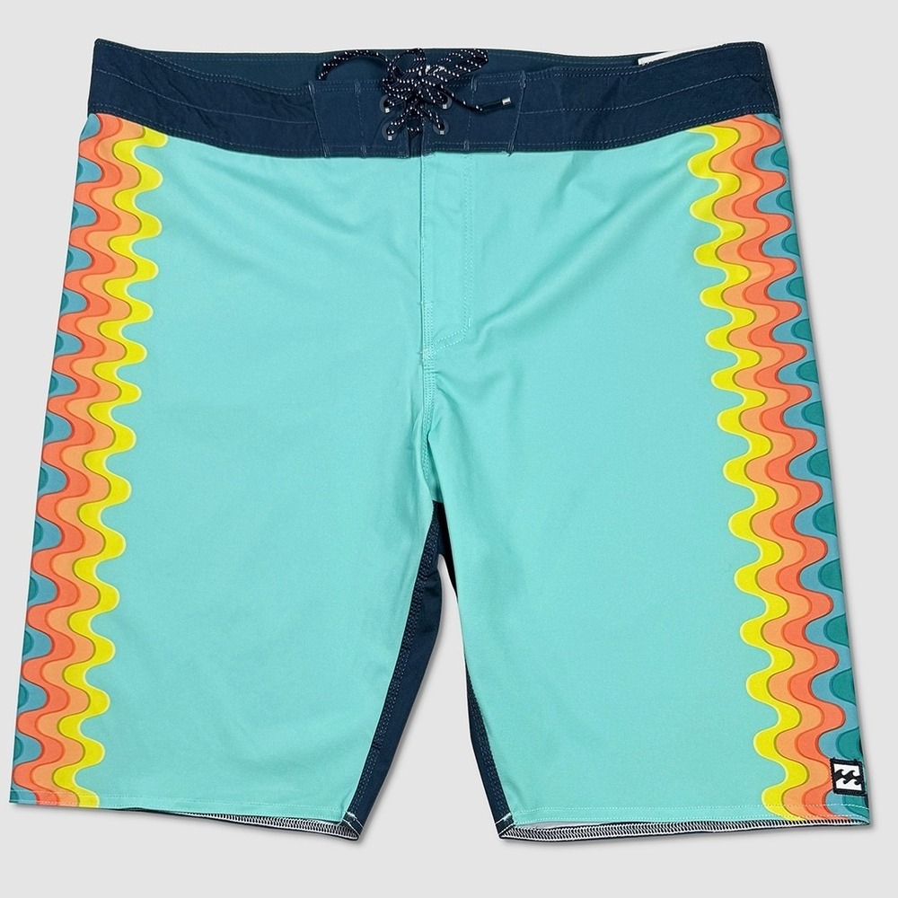 Billabong D‎ Bah Placement Pro Board Shorts - NWT Mens 36 Cyan / Multi #49558-K4